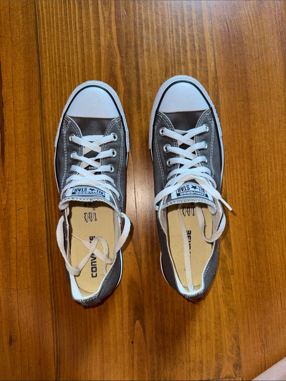 Converse Low Top Sneakers - Charcoal Gray with White